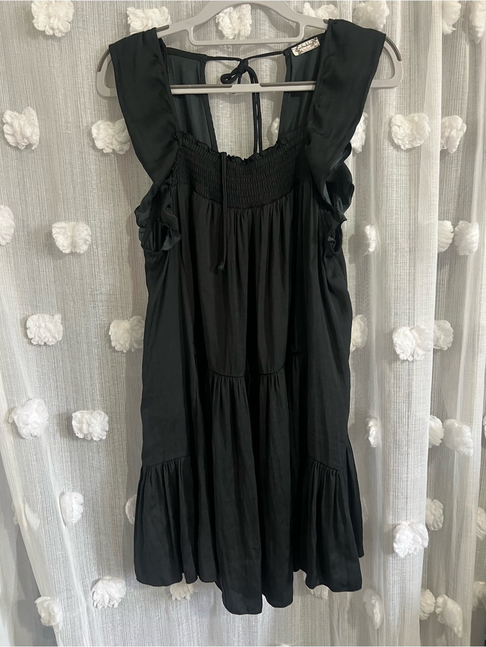 Free People Black Ruffle Tiered Mini Dress
